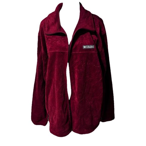 Columbia Men’s Fleece Jacket XXL Burgundy - Picture 1 of 7
